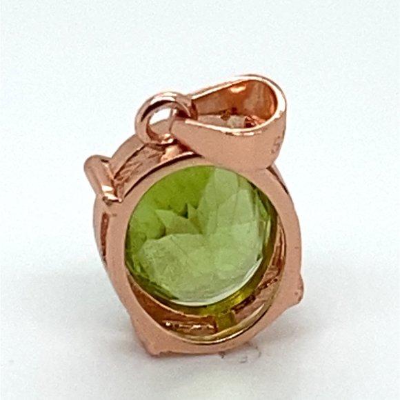 Peridot 2.25ct Rose Gold Finish Solid 925 Sterling Silver Pendant - Picture 5 of 6